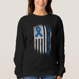 Sweatshirt Type 1 Diabète Papa Diabète Ruban Et Américain F