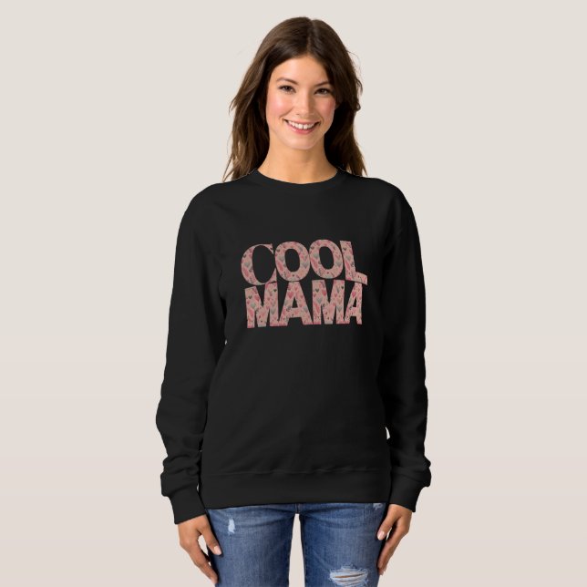 Sweatshirt Typographie de Mama cool Joli Coeur (Devant entier)