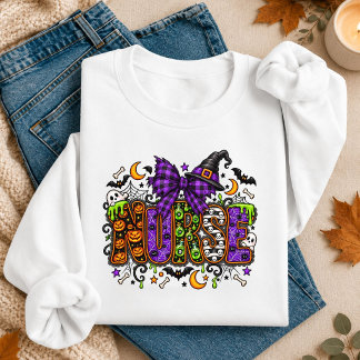Sweatshirt Typographie d'infirmière d'Halloween avec chapeau