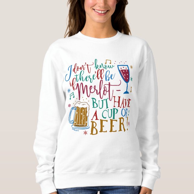 Sweatshirt Typographie laide de bière de vin merlot de (Devant)