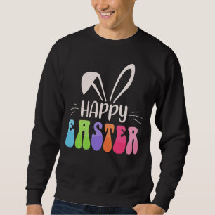 Sweatshirt Typographie Rétro Groovy Lapins de Pâques Oreilles