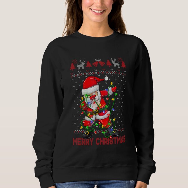Sweatshirt Ugly Christmas Dabbing Sweater  Santa Christmas Fa (Devant)