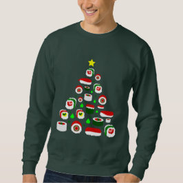 Sweatshirt ugly christmas tree sushi