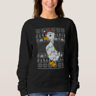 Sweatshirt Ugly Sweater Style Xmas Lights Santa Duck Bird Chr