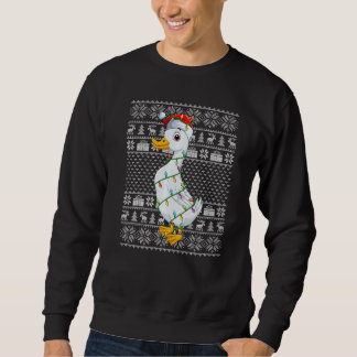 Sweatshirt Ugly Sweater Style Xmas Lights Santa Duck Bird Chr