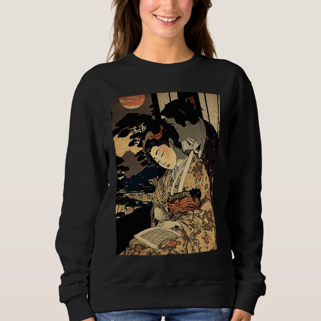 Sweatshirt Ukiyo E Retro Japanese  Love During Wartime Dark R (Devant)