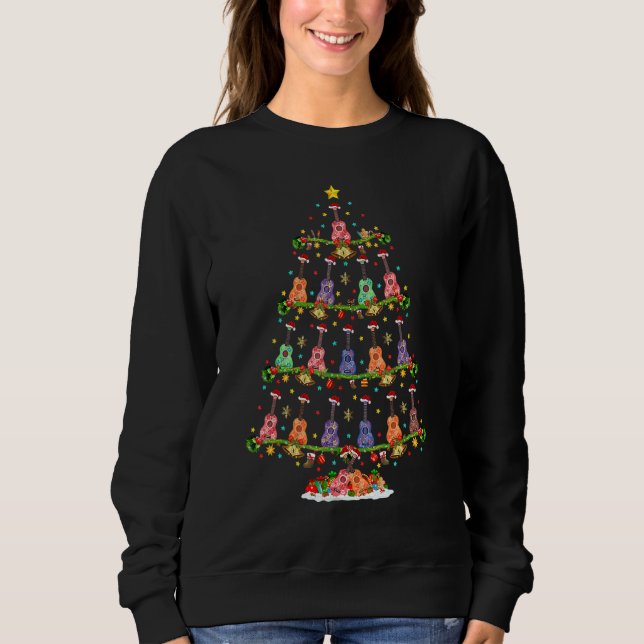 Sweatshirt Ukulele Guitar Xmas Lighting Santa Ukulele Christm (Devant)