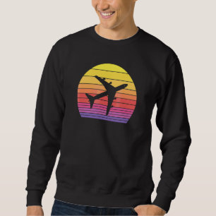 Sweatshirt Un avion à réaction 747 de coucher de soleil vinta