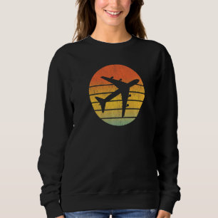 Sweatshirt Un avion à réaction 747 de coucher de soleil vinta