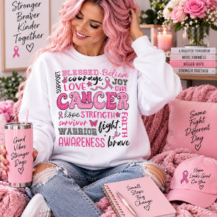 Sweatshirt Un bloc de mots liés au cancer dans des polices