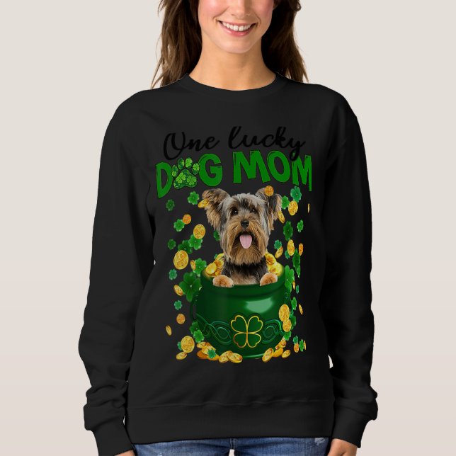 Sweatshirt Un Chanceux Chien Maman Funny Yorkshire Terrier Ma (Devant)