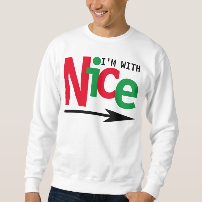 Sweatshirt Un drôle de couple de Noël se marie coquin et coqu (Devant)