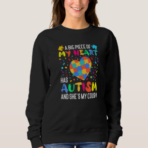 Sweatshirt un gros morceau de mon coeur a de l'autisme et c'e