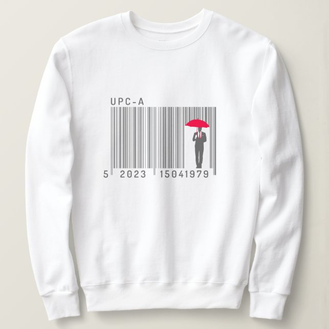 Sweatshirt Un homme élégant tenant un code barre parapluie (Design devant)