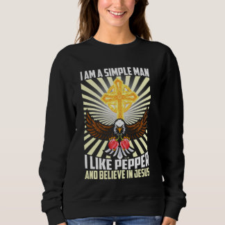 Sweatshirt Un Homme Simple Comme Pepper Vegan Croire En Jésus