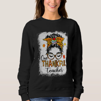Sweatshirt Un Merci Enseignant Messy Bun automne Thanksg