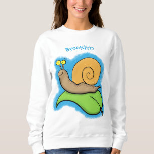 Sweatshirt Un mignon escargot heureux sur une illustration d'