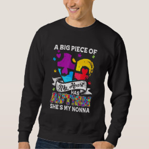 Sweatshirt Un Morceau De Mon Coeur A L'Autisme Ma Nonne