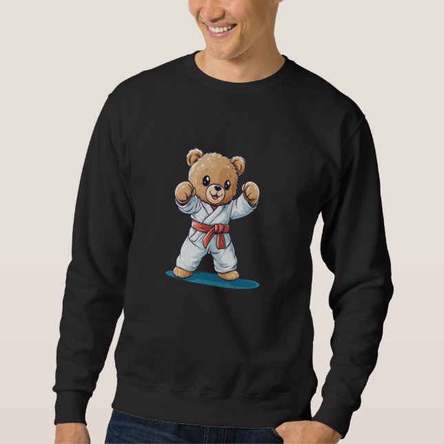 Sweatshirt Un ours en peluche qui connaît le karaté se déplac (Devant)