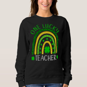 Sweatshirt Un professeur chanceux Rainbow Shamrock Irish St P