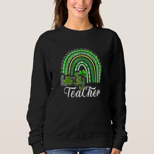 Sweatshirt Un Professeur Chanceux St Patrick S Day School (Devant)