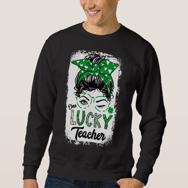 Sweatshirt Un Professeur Lucky Jour de la Saint Patrick Wink  (Devant)