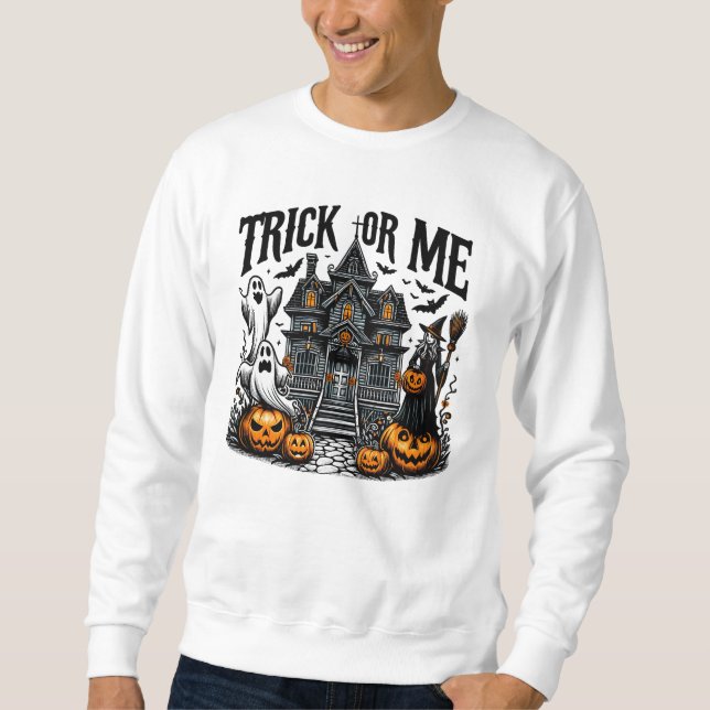 Sweatshirt Un rassemblement éffrayant d'Halloween dans la mai (Devant)
