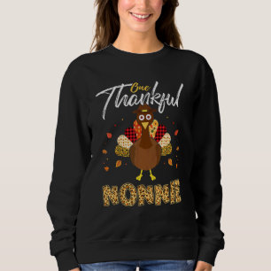Sweatshirt Un Remerciement Nonnie Turquie Leopart Thankgivadi