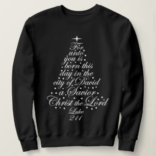 Sweatshirt Un sauveur est né Luc 2-11 Chemises des Arbres de