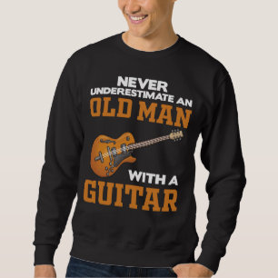 Sweatshirt Un Vieux Homme Avec Une Guitare Noire