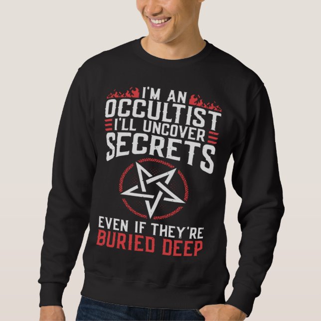 Sweatshirt Uncover Secrets Satanic Baphomet Witchcraft Goth O (Devant)