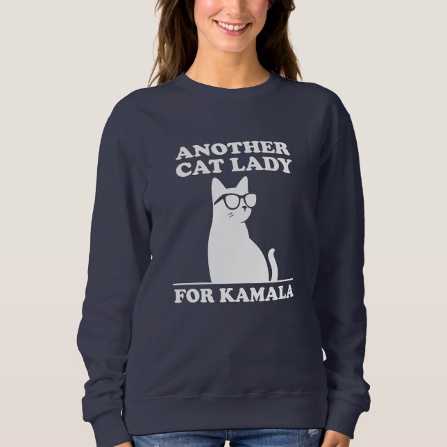 Sweatshirt Une autre dame de chats pour Kamala Harris Cool Ch (Devant)