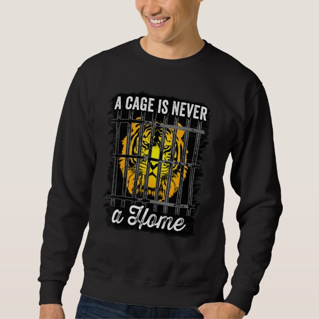 Sweatshirt Une Cage N'Est Jamais Une Maison Anti-Manifestatio (Devant)