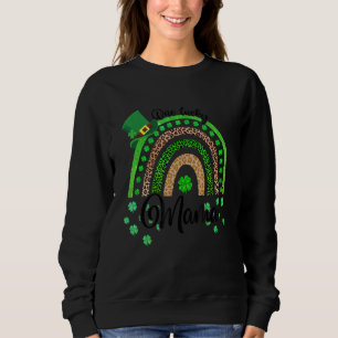 Sweatshirt Une Chanceuse Mama Irlandais Rainbow Leopard Patri