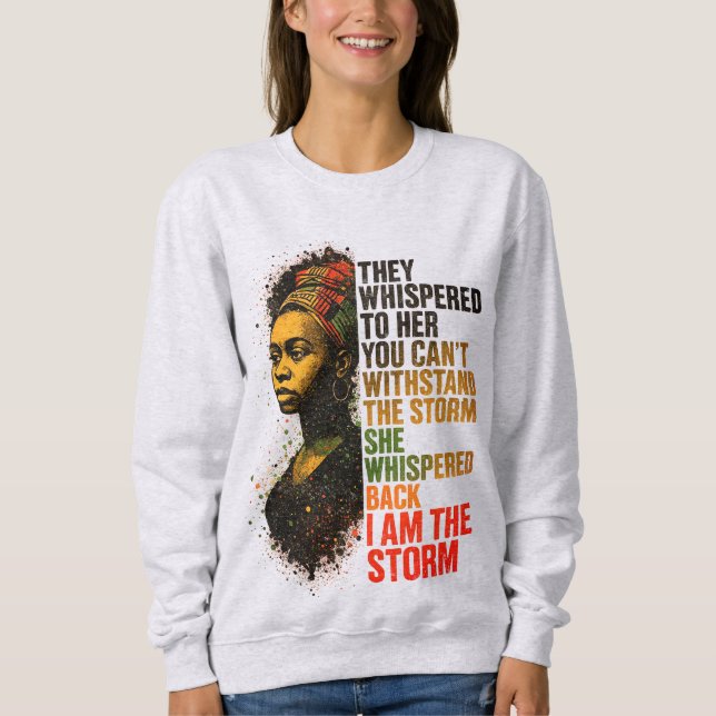 Sweatshirt Une Femme Noire Autonome En Téméraire Couleurs Pan (Devant)