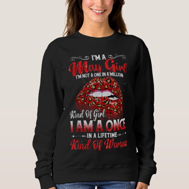 Sweatshirt Une Fois Dans La Vie Leopard Mai Anniversaire Mère (Devant)