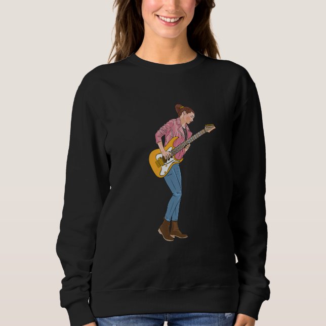 Sweatshirt Une Jeune Femme Passionnée Par Le Jeu Électrique G (Devant)
