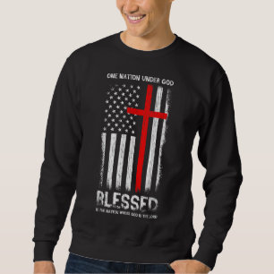 Sweatshirt Une nation et God USA Patriot Vétéran Chrisani