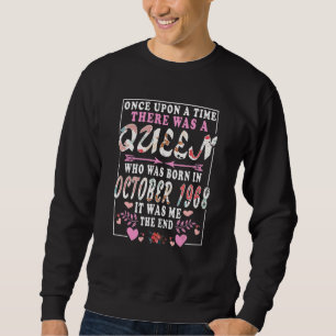 Sweatshirt Une Reine Née En Octobre 1968 Anniversaire Femme