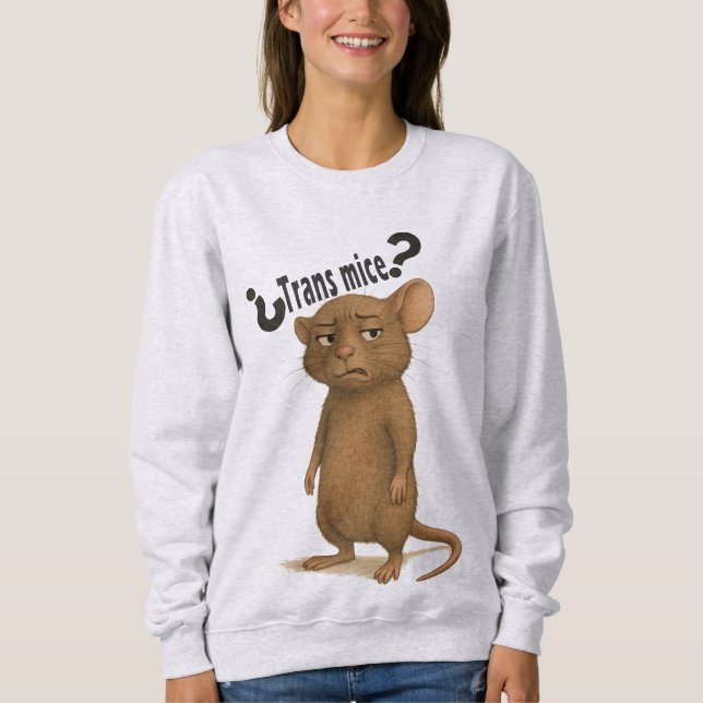 Sweatshirt Une souris confondue par une déclaration muette (Devant)