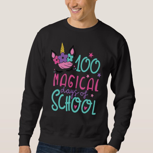 Sweatshirt Unicorn 100 Magical Days Of School Happy 100th Sch (Devant)