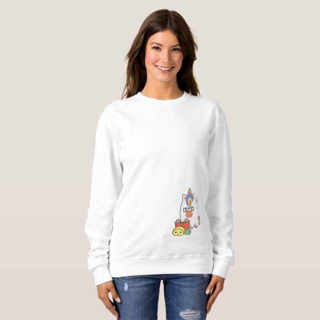 Sweatshirt Unicorn Bookworm (Devant entier)