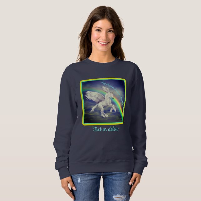 Sweatshirt Unicorn sur Rainbow Dreams Inspiration (Devant entier)