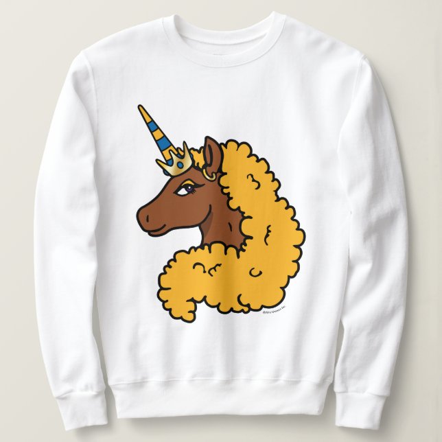 Sweatshirt Unicorne Afro Jaune (Design devant)