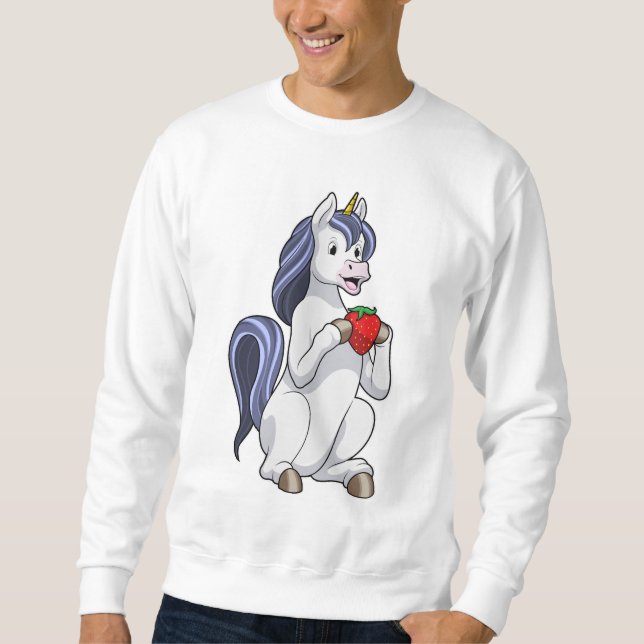 Sweatshirt Unicorne aux fruits de fraise (Devant)