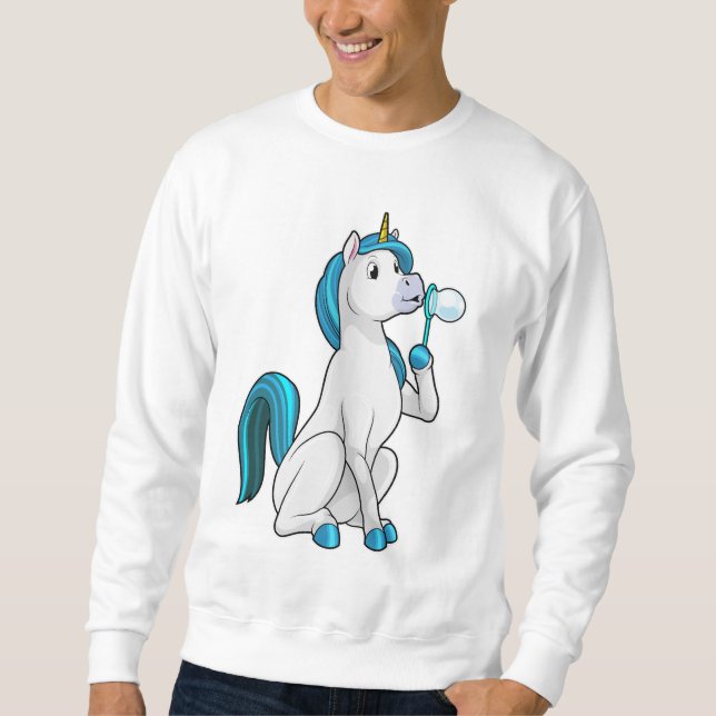 Sweatshirt Unicorne avec bulles de savon (Devant)