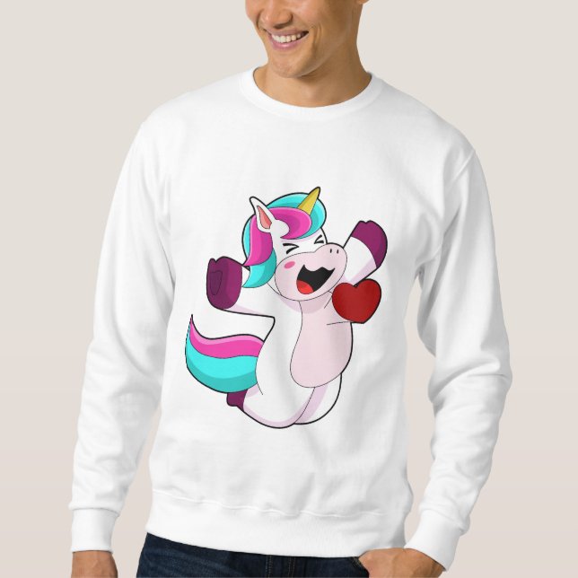Sweatshirt Unicorne avec coeur (Devant)