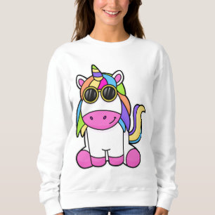 Sweatshirt Unicorne avec lunettes de soleil