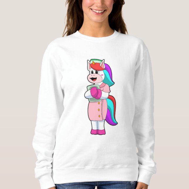 Sweatshirt Unicorne comme infirmière (Devant)