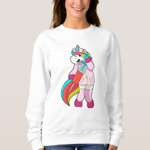 Sweatshirt Unicorne comme infirmière à la vaccination et à la